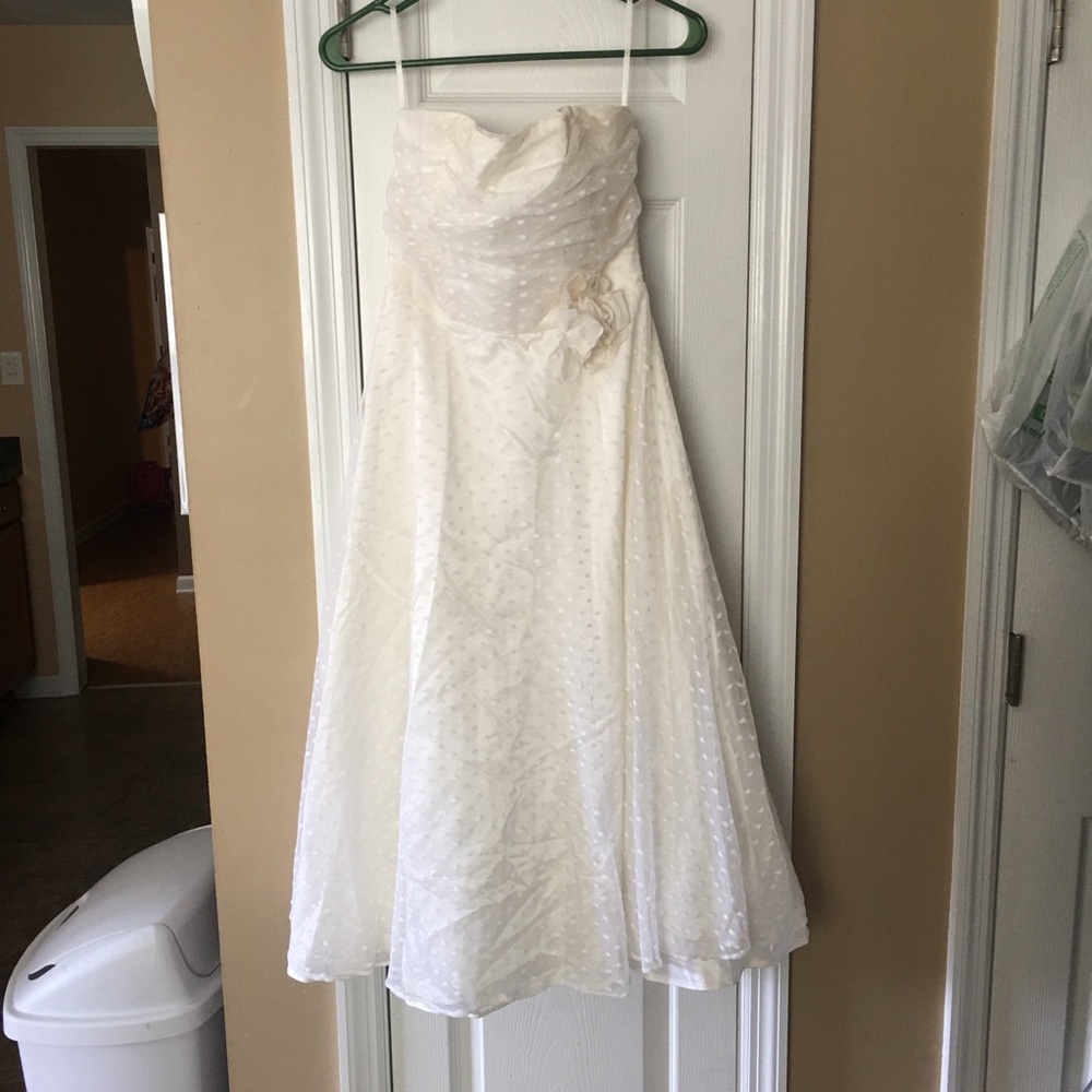 Women’s Petite Ivory Strapless Dress